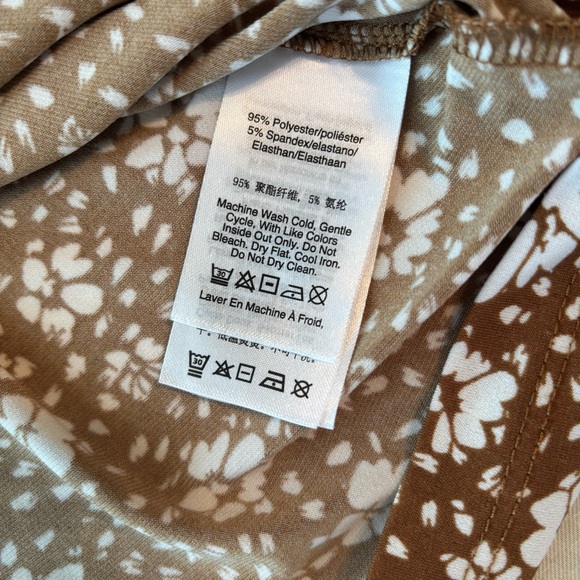 DKNY Floral Brown and White Blouse - Picture 6 of 6